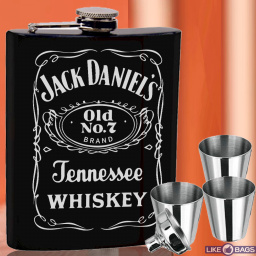 Фляга Jack Daniels + 4 стаканчики + лійка 7 oz в подарунковій упаковці LB-145U7