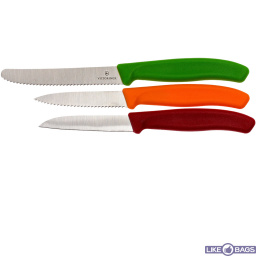 Victorinox Swiss Classic Набір із 3-х ножів для очищення овочів, червоний, помаранчевий, зелений