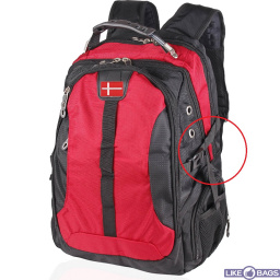 Рюкзак для ноутбука UNION та USB AUX чорний з червоним 9388R (відсутність бічних ременів)