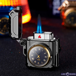 Запальничка дві форсунки + годинник у подарунковій упаковці LB-716B