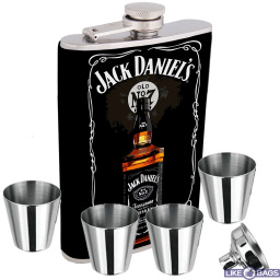 Фляга Jack Daniels + 4 стаканчики + лійка 7 oz в подарунковій упаковці LB-015U9