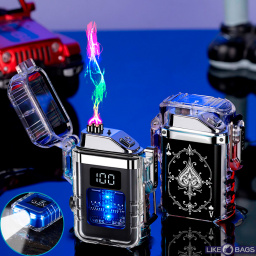 Запальничка USB імпульсна Піковий туз з ліхтариком в подарунковій упаковці LB-751U3