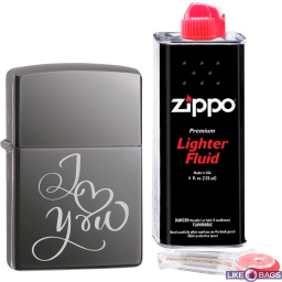 Zippo &quot;I love you&quot; Подарунковий набір Запальничка Zippo 150 + кремній + бензин зиппо