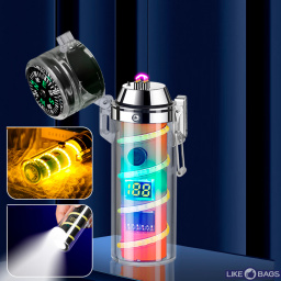 Запальничка usb з підсвічуванням + ліхтарик у подарунковій упаковці LB-739