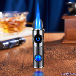 Подарункова турбо запальничка TriJet сенсорний підпал 3 форсунки LB-419B