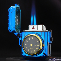 Запальничка дві форсунки + годинник у подарунковій упаковці LB-716C
