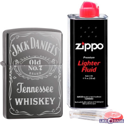 Zippo &quot;Jack Daniels&quot; Подарунковий набір Запальничка Zippo 150 + кремній + бензин зиппо
