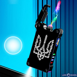 Запальничка usb Герб України 2 дуги з ліхтариком у подарунковій упаковці LB-670U7