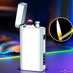 Usb запальничка + бензинова з ліхтариком у подарунковій упаковці LB-765GR