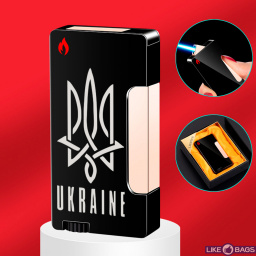 Турбо запальничка герб України в подарунковій упаковці 669U1