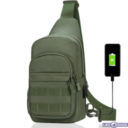 Тактична сумка олива з USB-вихід Dolcey рюкзак сумка через плече B475 тактичні сумки Dolcey