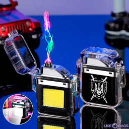 usb Запальничка з ліхтарик Герб України Щит з Мечами у подарунковій упаковці LB-678U3